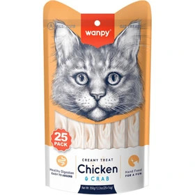 بستنی گربه ونپی "Wanpy" با طعم مرغ و خرچنگ بسته 25تایی